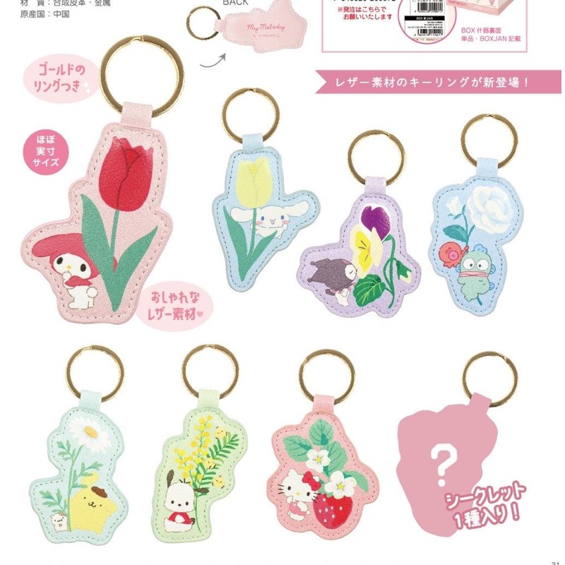 Sanrio Japan Characters Random Trading Leather Keychain