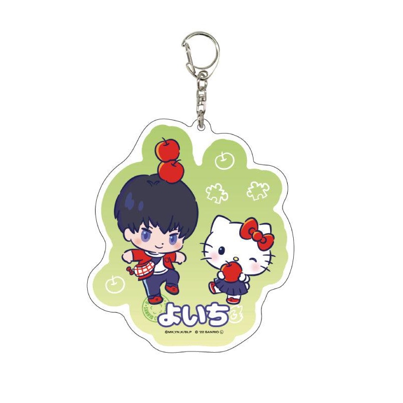Blue Lock x Sanrio Characters A3 Deka Acrylic Key Chain 01 Isagi Yoichi x Hello Kitty (Mini Character Illustration)