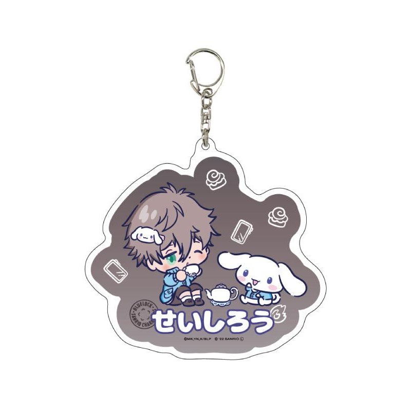 Blue Lock x Sanrio Characters A3 Deka Acrylic Key Chain 06 Nagi Seishiro x Cinnamoroll (Mini Character Illustration)