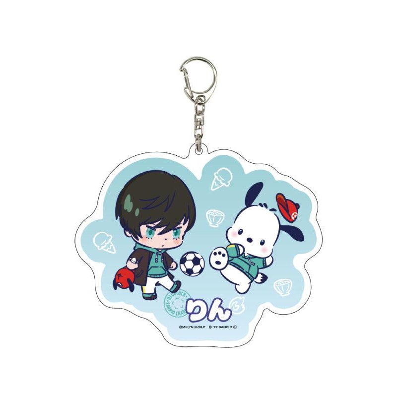 Blue Lock x Sanrio Characters A3 Deka Acrylic Key Chain 08 Itoshi Rin x Pochacco (Mini Character Illustration)