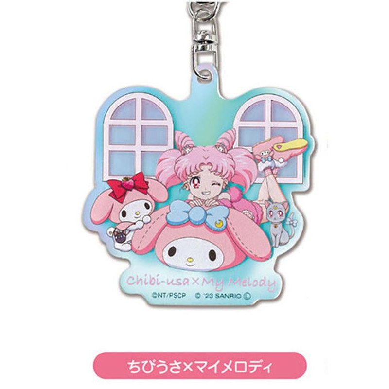 Pretty Guardian Sailor Moon Bandai Acrylic Key Chain Series x Sanrio Characters Aurora TYPE 02 Chibiusa x My Melody AKO