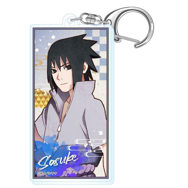 NARUTO -Shippuden- Twinkle Vintage Series Acrylic Banner Key Chain Uchiha Sasuke