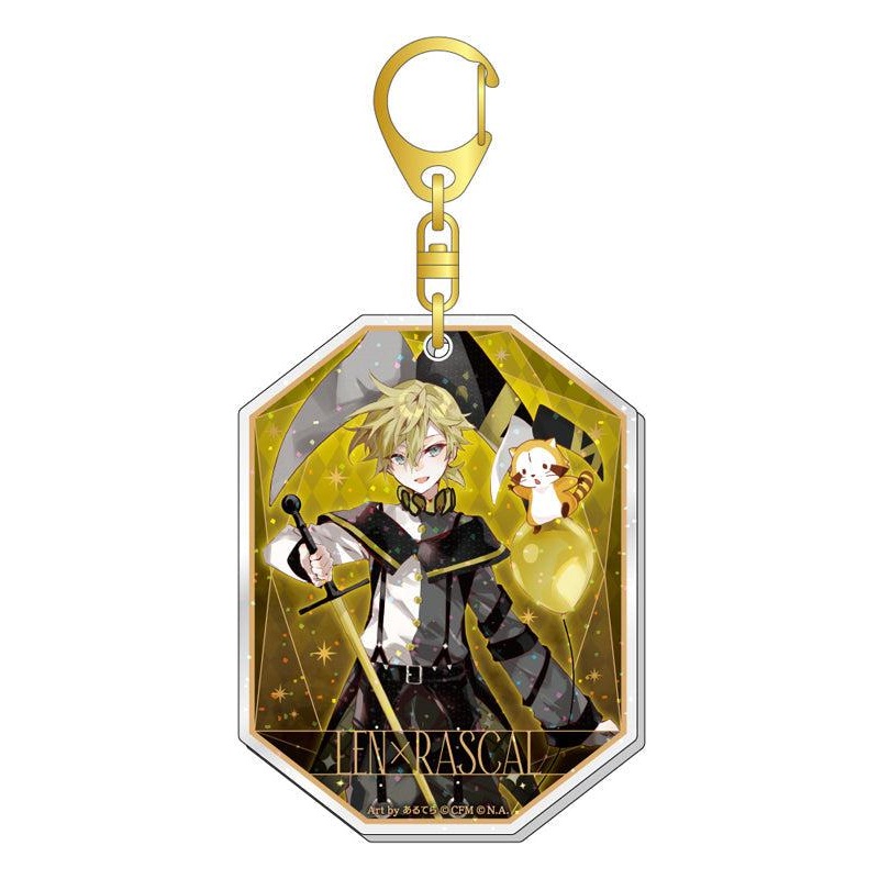 Hatsune Miku x Rascal the Raccoon Caravan 2023 Lame Acrylic Key Chain Kagamine Ren