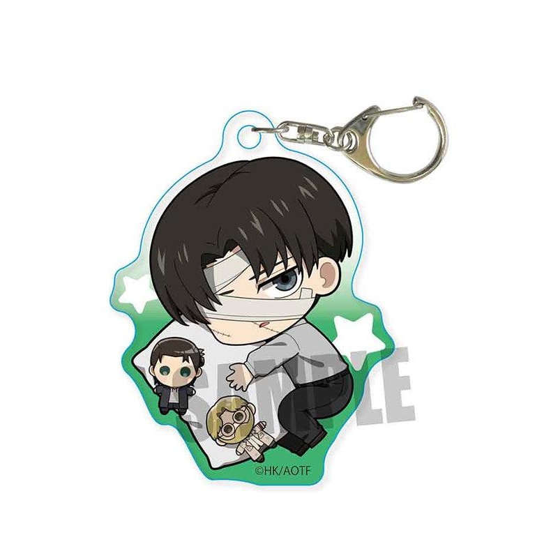 Attack on Titan Bell House GyuGyutto Acrylic Key Chain Levi (Eren & Zeke) Oyasumi Ver.