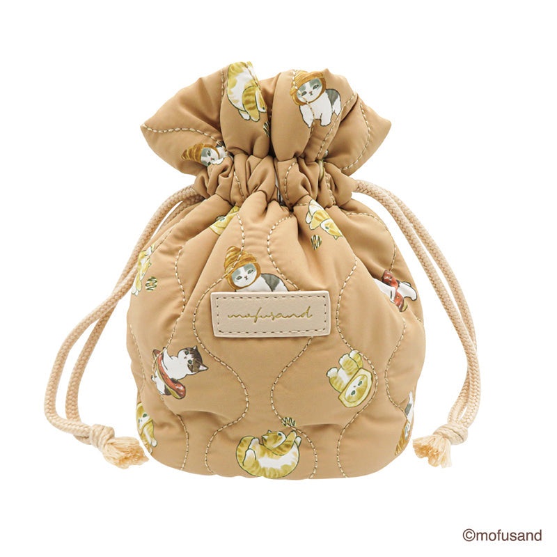 Mofusand: Drawstring Quilting Pouch (Bread_Brown)