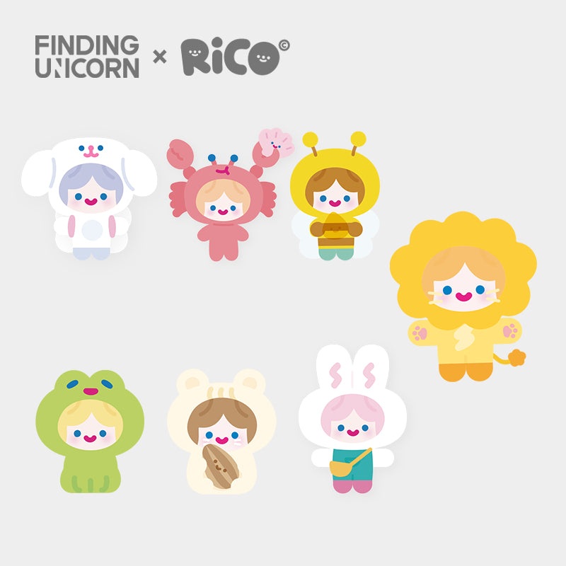 NewFINDING UNICORN CELL RiCO Happy Fluffy Series Plush Blind Box