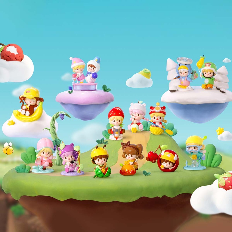 NEWPOP MART Sweet Bean Fruit World Adventure Series Figures