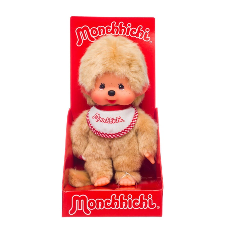 Monchhichi Beige Boy With Bib – Small