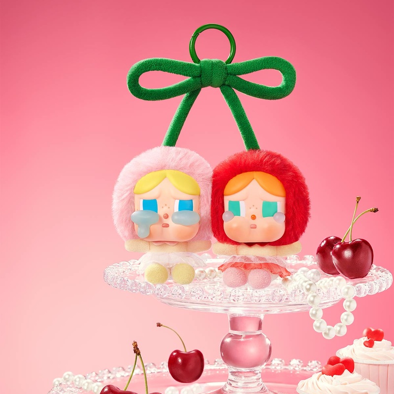 NEWPop Mart CRYBABY Crying For Love Series-Vinyl Plush Hanging Card (Love You Cherry Much)