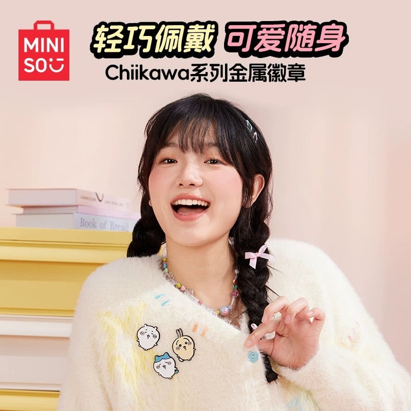 ChiiKawa X Miniso | ChiiKawa Hachiware Usagi Metal Pins – Kawaii items Room Decoration