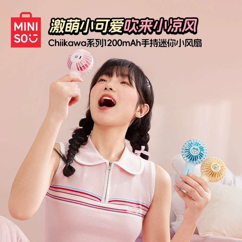 ChiiKawa X Miniso | ChiiKawa Hachiware Usagi Mini Fan – USB Handheld Fan Kawaii items Room Decoration doll