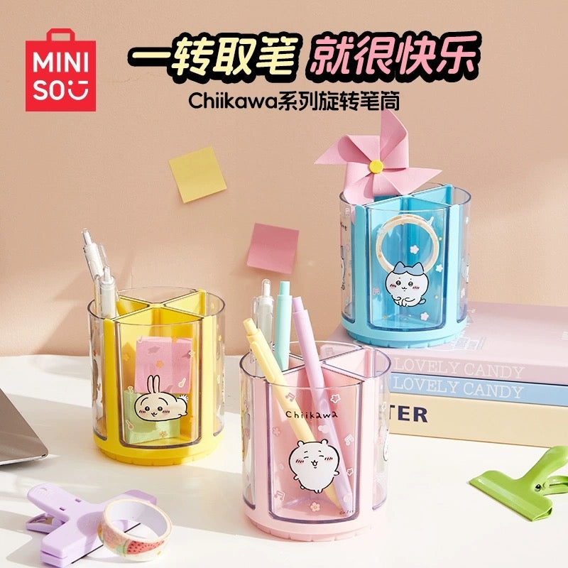 ChiiKawa X Miniso | ChiiKawa Hachiware Usagi Spin Pen Holder – Kawaii  Stationery Stand items Room Decoration