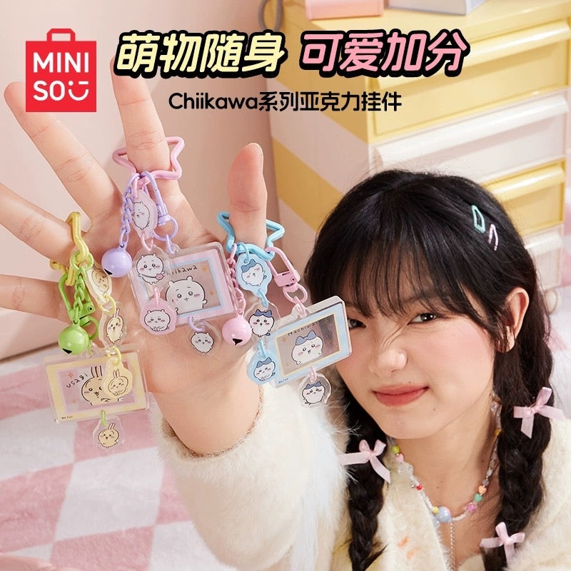 ChiiKawa X Miniso | ChiiKawa Hachiware Usagi Star Acrylic with Bell Keychain – Kawaii items Room Decoration