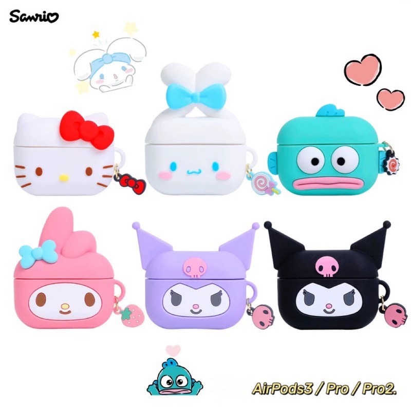 Sanrio Silicone Aipods Case | Hello Kitty My Melody Kuromi Cinnamoroll Hangyodon – Airpods AirpodsPro Airpods3 AirpodsPro2