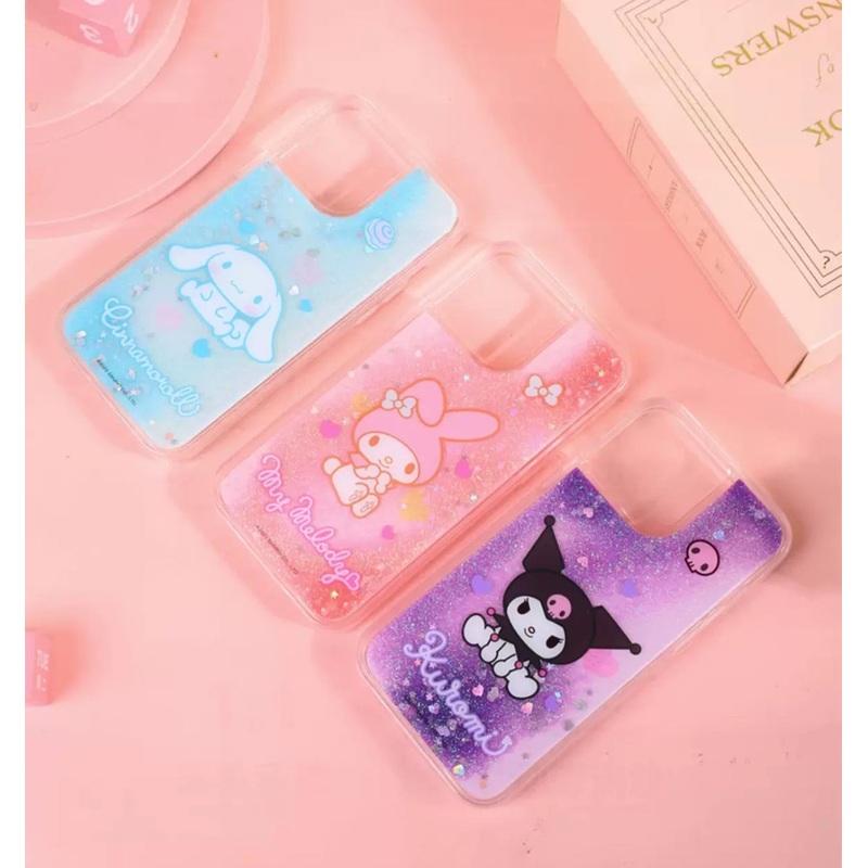Sanrio Silicone Glitter Quicksand Phone Case | My Melody Kuromi Cinnamoroll – iPhone Case 13 14 Pro Promax