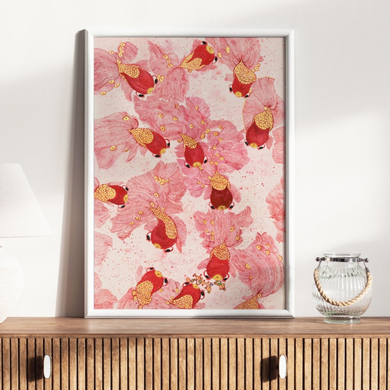 SOULPUZZ 1000 Pieces Puzzle | Koi Goldfish Purple Patch Shinning – Chinese Japanese Style Difficulty Decompression Couples Trendy Gifts Home Decoration