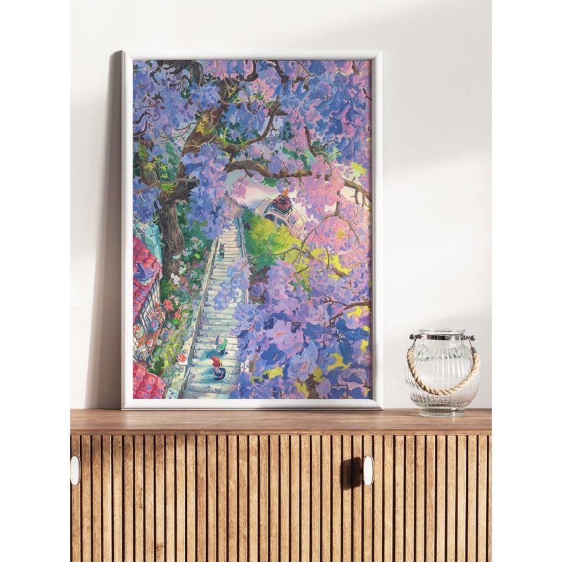 SOULPUZZ 1000 Pieces Puzzle | Under The Jacaranda – Purple Tree View Difficulty Decompression Couples Trendy Gifts Home Decoration