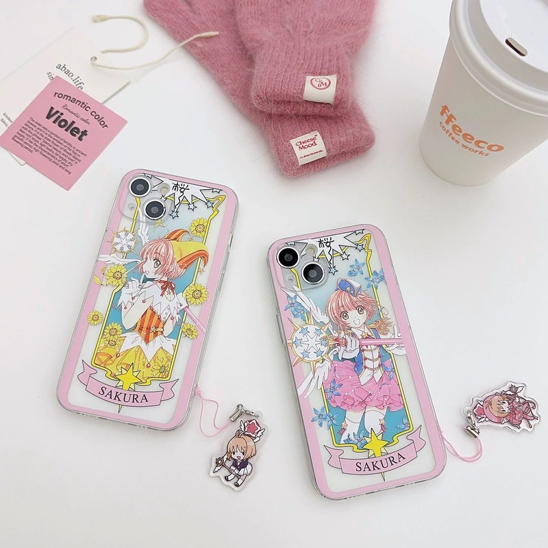 CardCaptorSakura Card Version Part 2 | Blue Flower & Yellow Daisy – iPhone Case 6 7 8 PLUS SE2 XS XR X 11 12 13 14 15 16 Pro Promax 12mini 13mini