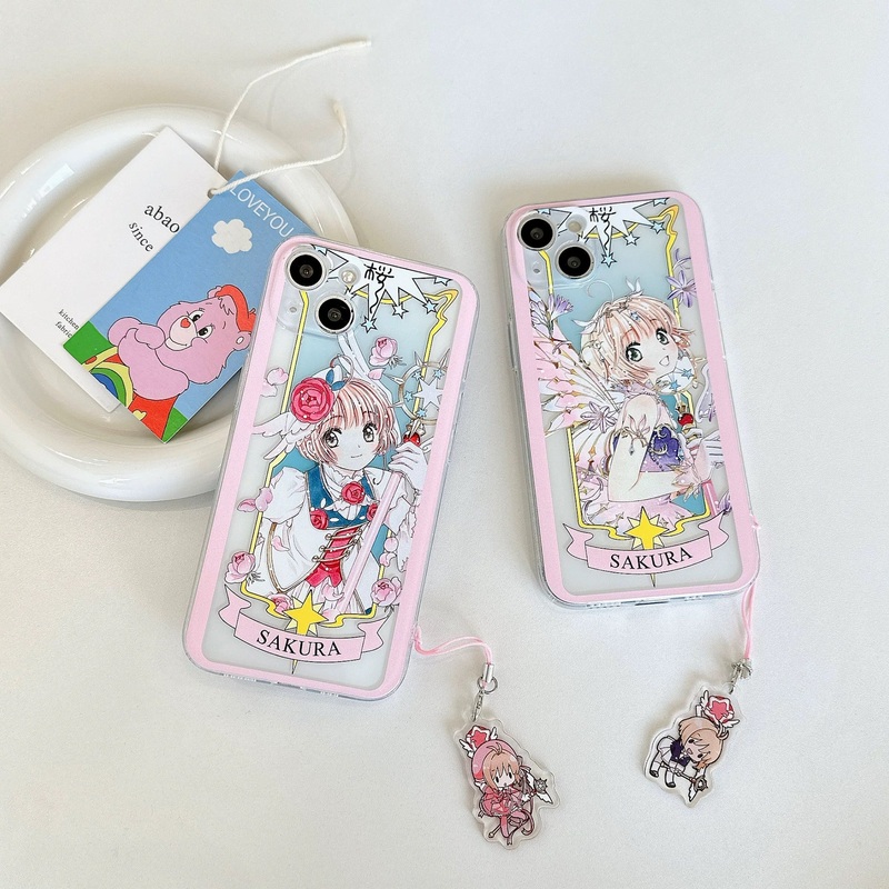 CardCaptorSakura Card Version Part 3 | Purple Flower & Rose – iPhone Case 6 7 8 PLUS SE2 XS XR X 11 12 13 14 15 16 Pro Promax 12mini 13mini
