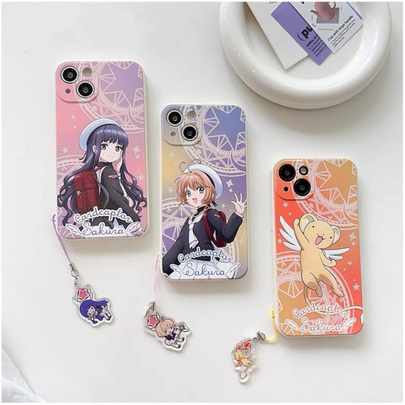 CardCaptorSakura Colourful White Case | Sakura Tomoyo Cerberus – iPhone Case 7 8 PLUS SE2 XS XR X 11 12 13 14 15 16 Pro Promax 12mini 13mini