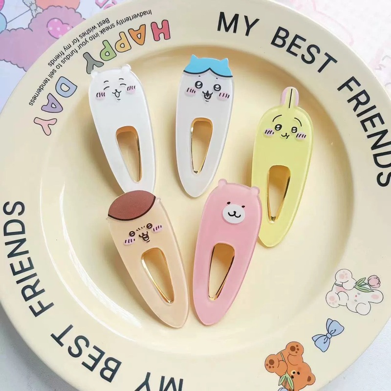 ChiiKawa Hairclip | Chiikawa Hachiware Usagi Momonga Kurimanju Rakko Shisa Pink Bear