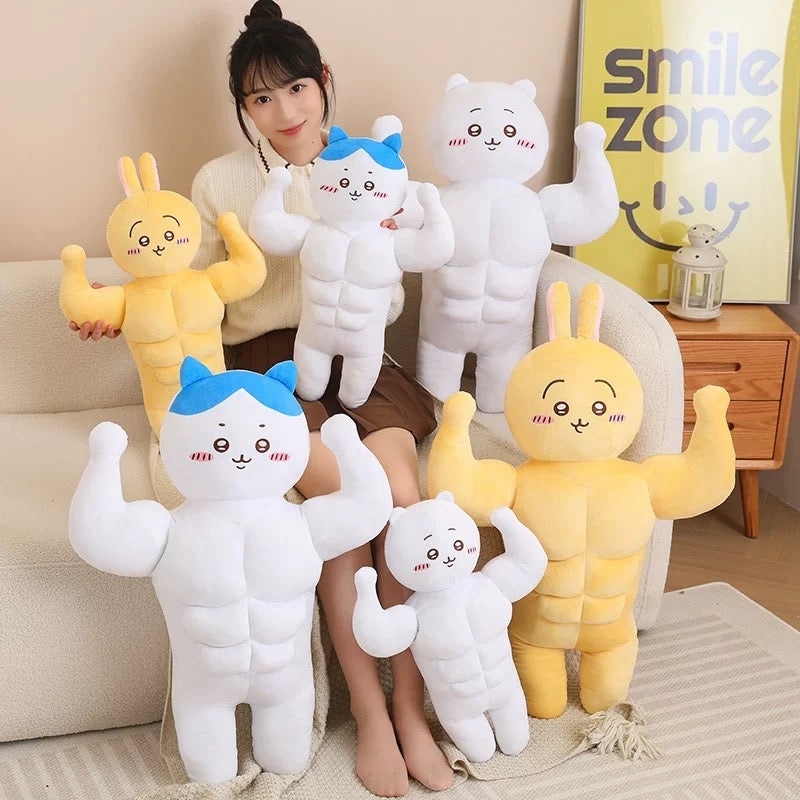 ChiiKawa Muscular Man Plush Doll | Chiikawa Hachiware Usagi 50cm 70cm 90cm – Kawaii cute Item Decoration