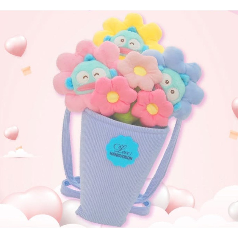 Sanrio x 7-11 Valentine Limited Edition | Hangyodon Pastel Flowers Bouquet Bag Gift Box – Valentine Wedding Gift