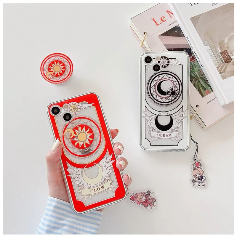 CardCaptorSakura Sakura Clean Card | Black Clear & Clown – iPhone Case XS XR 11 12 13 14 15 16 Pro Promax