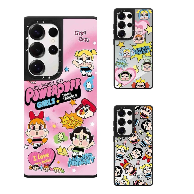 Cartoon Power Police Girls X Cry Baby | Pink Bunny Girls Full Screen – Phone Case Samsung Galaxy S25 S24 S23 Ultra