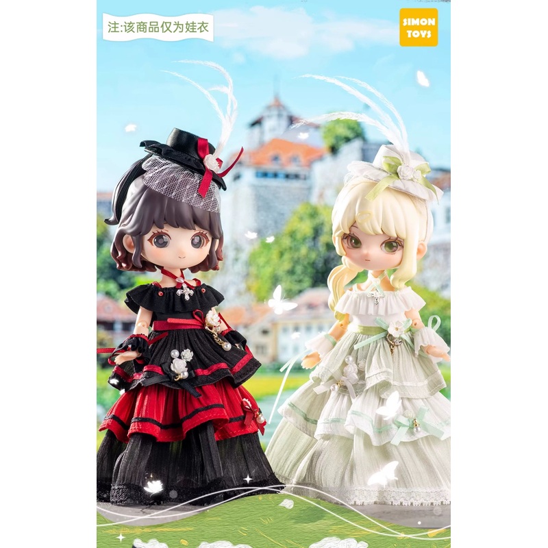 Simon Toys Lolita Dress Outfits | Red & Black Devil Green White Tea Party – 1/12 ob11 11cm BJD Doll Ball Joint Doll