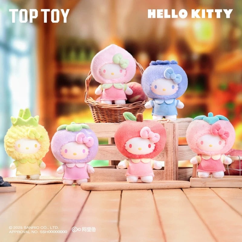 TopToy Sanrio Characters Hello Kitty | Fruity Paradise Apple Pineapple Peach Strawberry Mangosteen Blueberry – Collectable Toys Mystery Blind Box