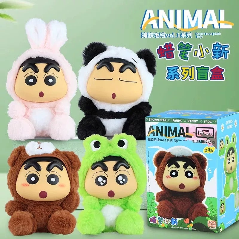 52TOYS x Japanese Cartoon Crayon Shin-chan Cosplay Animal Series 1 | Rabbit Frog Panda Bear – Figure Collectable Toys Mystery Blind Box