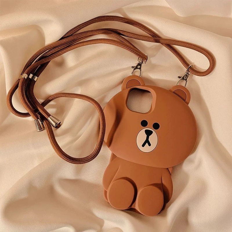 Line friends Silicone Phone Case | Big Brown Bear iPhone Case – iPhone XS XR X 11 12 13 14 Pro Promax