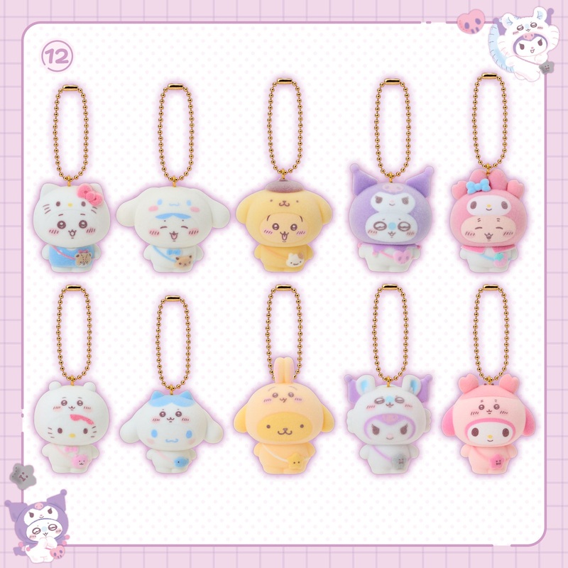 [Pre-Order] Japan ChiiKawa X Sanrio Series 4 | ChiiKawa Hachiware Usagi Momonga Crab Crossover Sanrio Characters Costume Cute Plush Icon Hair Clip Mystery Blind Box – Kawaii items Room Decoration