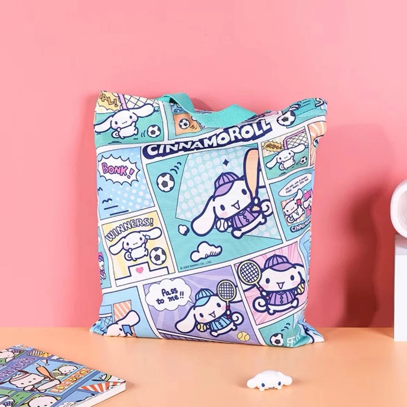 Sanrio Cinnamoroll Sporty Comics Style Tote Bag with Zipper