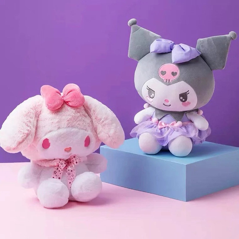 Sanrio Sakura Melody & Purple Dress Kuromi Plush Doll