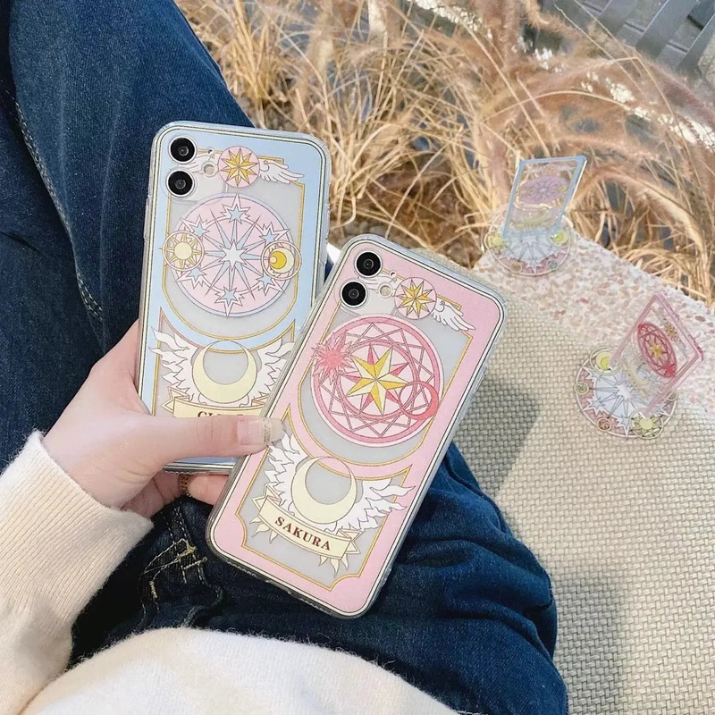 CardCaptorSakura Sakura Clean Card with Acrylic Stand iPhone Case XS XR 11 12 13 14 15 16 Pro Promax