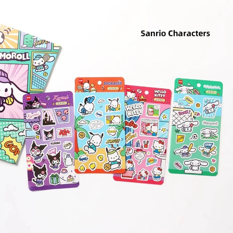 Sanrio Comics Style Hello Kitty Kuromi Pochacco Cinnamoroll Coated Paper Stickers