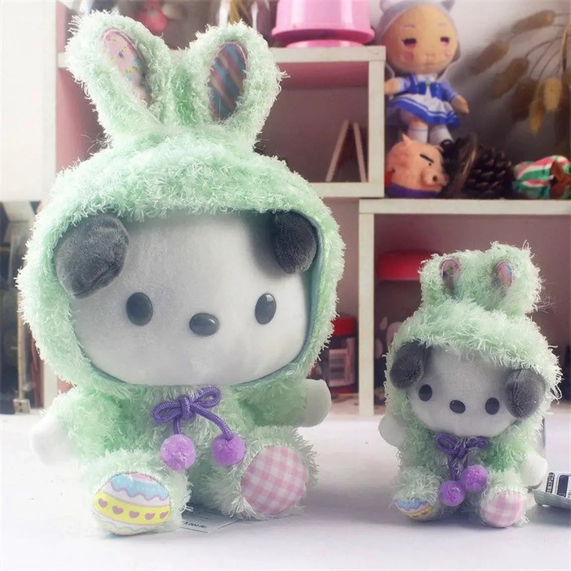 Sanrio Easter Rabbit Pochacco Mint Plush Doll & Mini Plush Doll Keychain