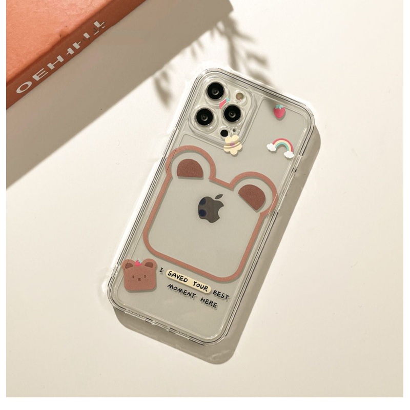 Bear Shape for Photo Korea Street Style iPhone Case 6 7 8 PLUS SE2 XS XR X 11 12 13 14 15 Pro Promax 12mini 13mini