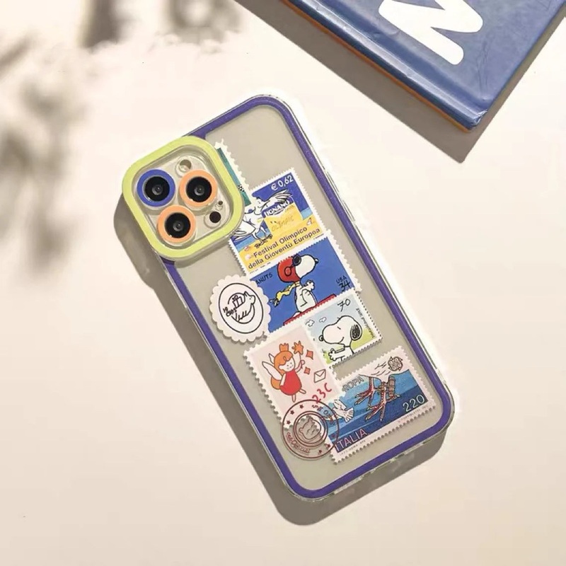 Cartoon Design Cute White Dog and Friends Charlie Sally Linus Stamps iPhone Case 6 7 8 PLUS SE2 XS XR X 11 12 13 14 15 16 Pro Promax 12mini 13mini