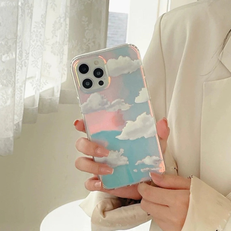 Like Real Sky with Clouds Aurora Laser iPhone Case 11 12 13 14 15 Pro Promax