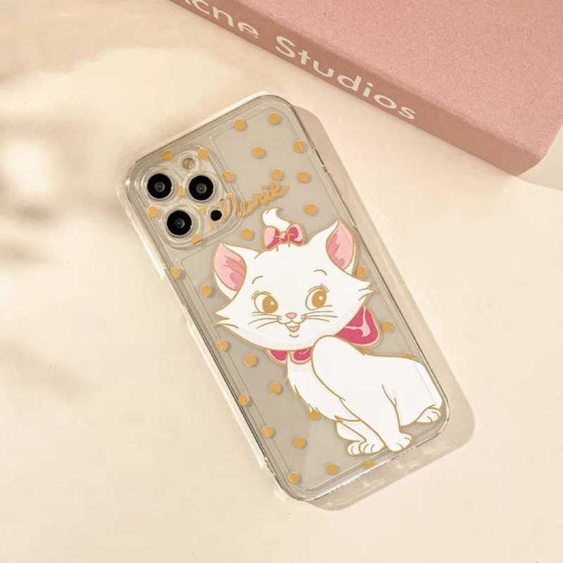 Marie White Cat iPhone Case 6 7 8 PLUS SE2 XS XR X 11 12 13 14 15 16 Pro Promax 12mini 13mini
