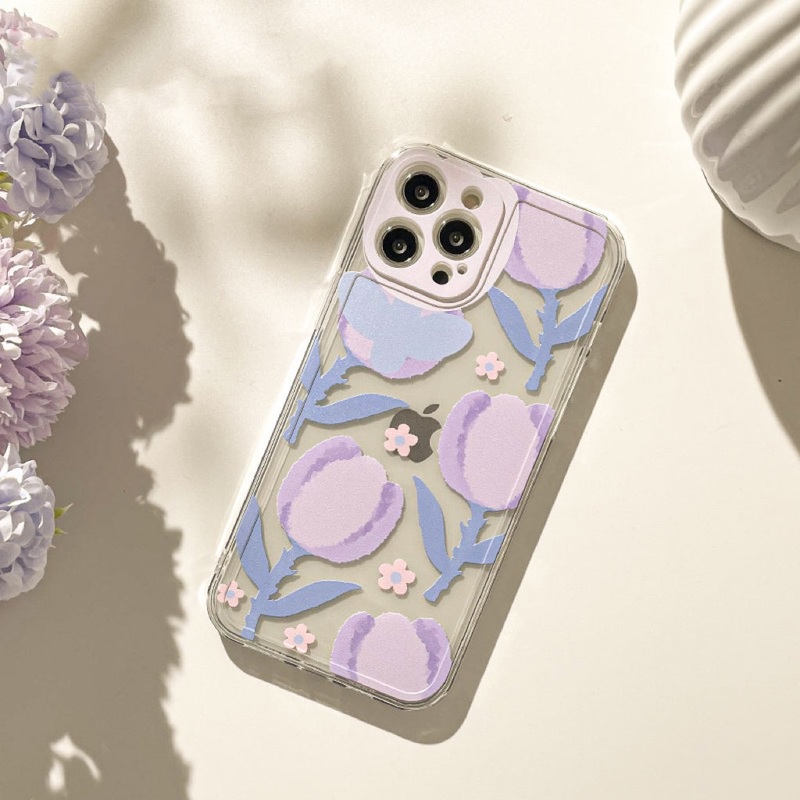 Pastel Purple Tulip iPhone Case 6 7 8 PLUS SE2 XS XR X 11 12 13 14 15 Pro Promax 12mini 13mini