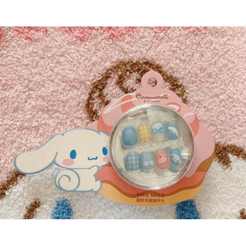 Sanrio Cinnamoroll 20th Anniversary Fake Nails Press On Nails set 30pcs with Glue Easy Stick