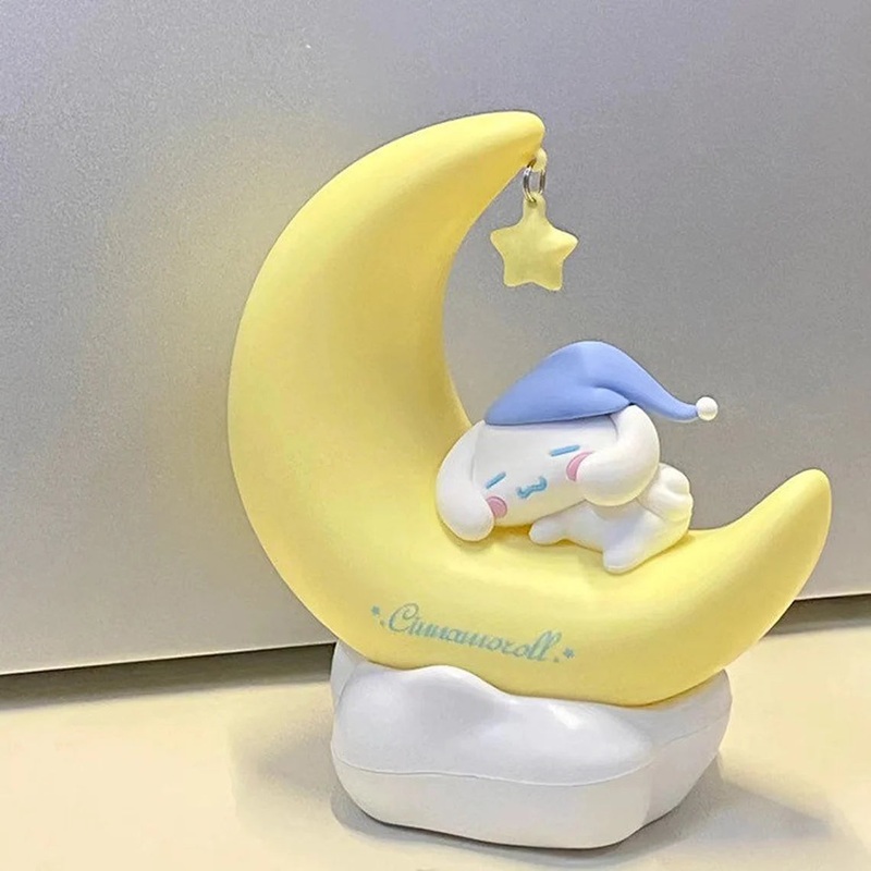 Sanrio Cinnamoroll sits on Moon Night Yellow Light with USB Recharge