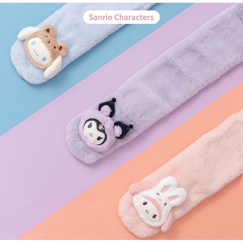 Sanrio My Melody Kuromi Cinnamoroll Animals Fluffy Scarf Winter Accessories