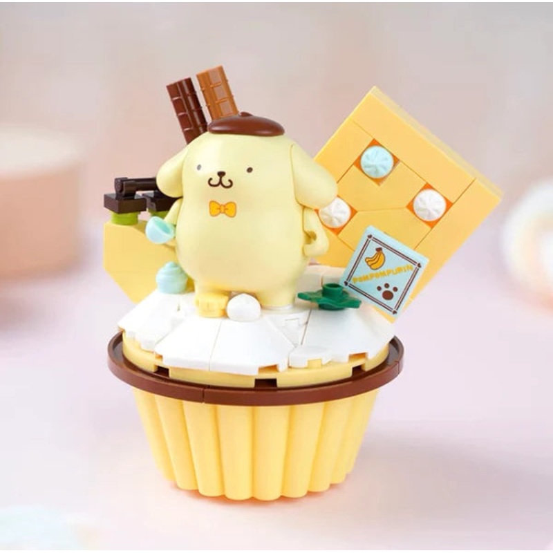 Sanrio Pompompurin Dessert Banana Cake Building Blocks Toy Collections