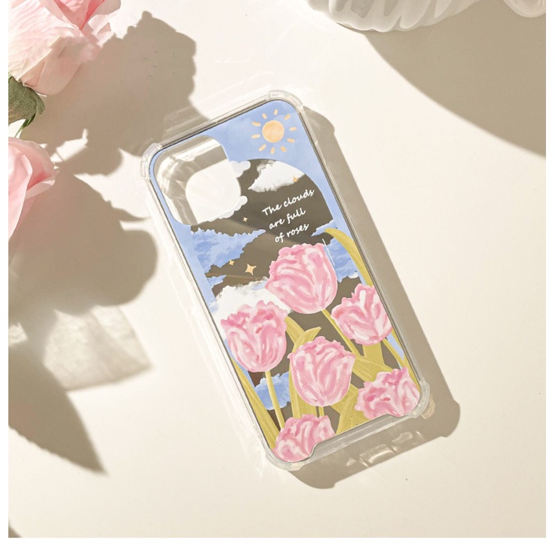 Tulip Field with Mirror iPhone Case XS XR X 11 12 13 14 15 Pro Promax 12mini 13mini