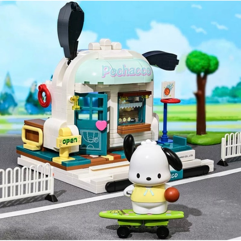 Sanrio Pompompurin Sporty Shop Building Blocks Toy Collections